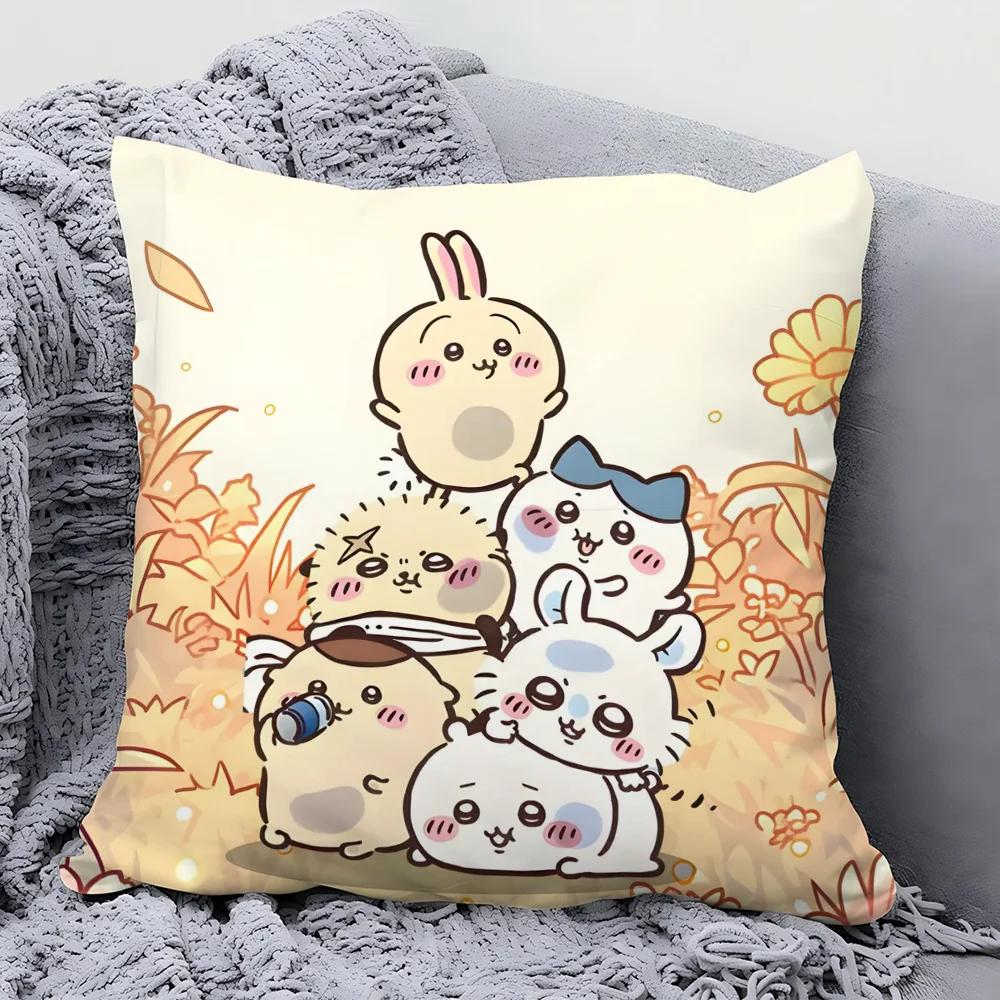 Cartoon Animation C-chiikawa Pillow Case Square Pillow Bedroom Sofa LeisureComfort Cushion Car Living Room Home Decoration 40X40