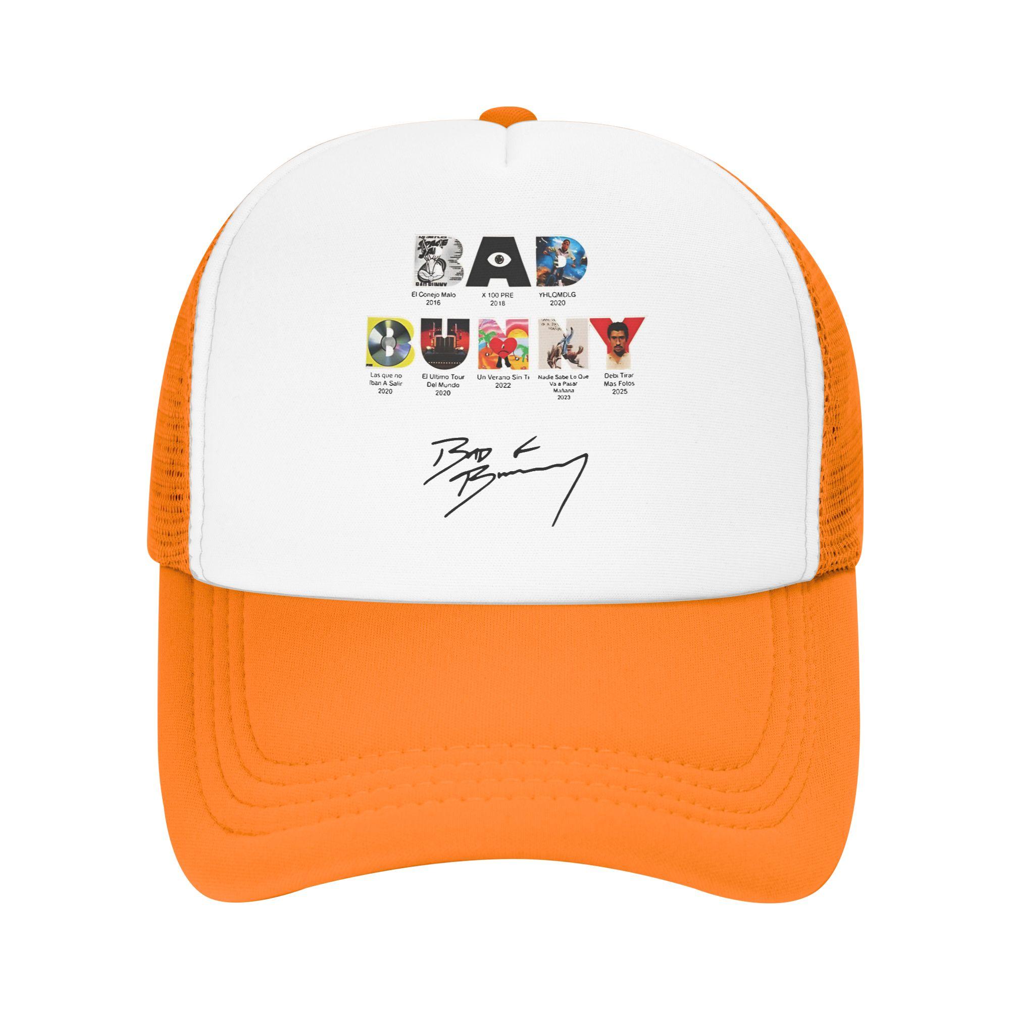 

All Albums & Tours Cover Casual Sun Hats For Unisex-Teens Summer Bads Bunnys Kpop Rock Baseball Cap Trendy Sun Visor Trucker Hat One Size помаранчевий