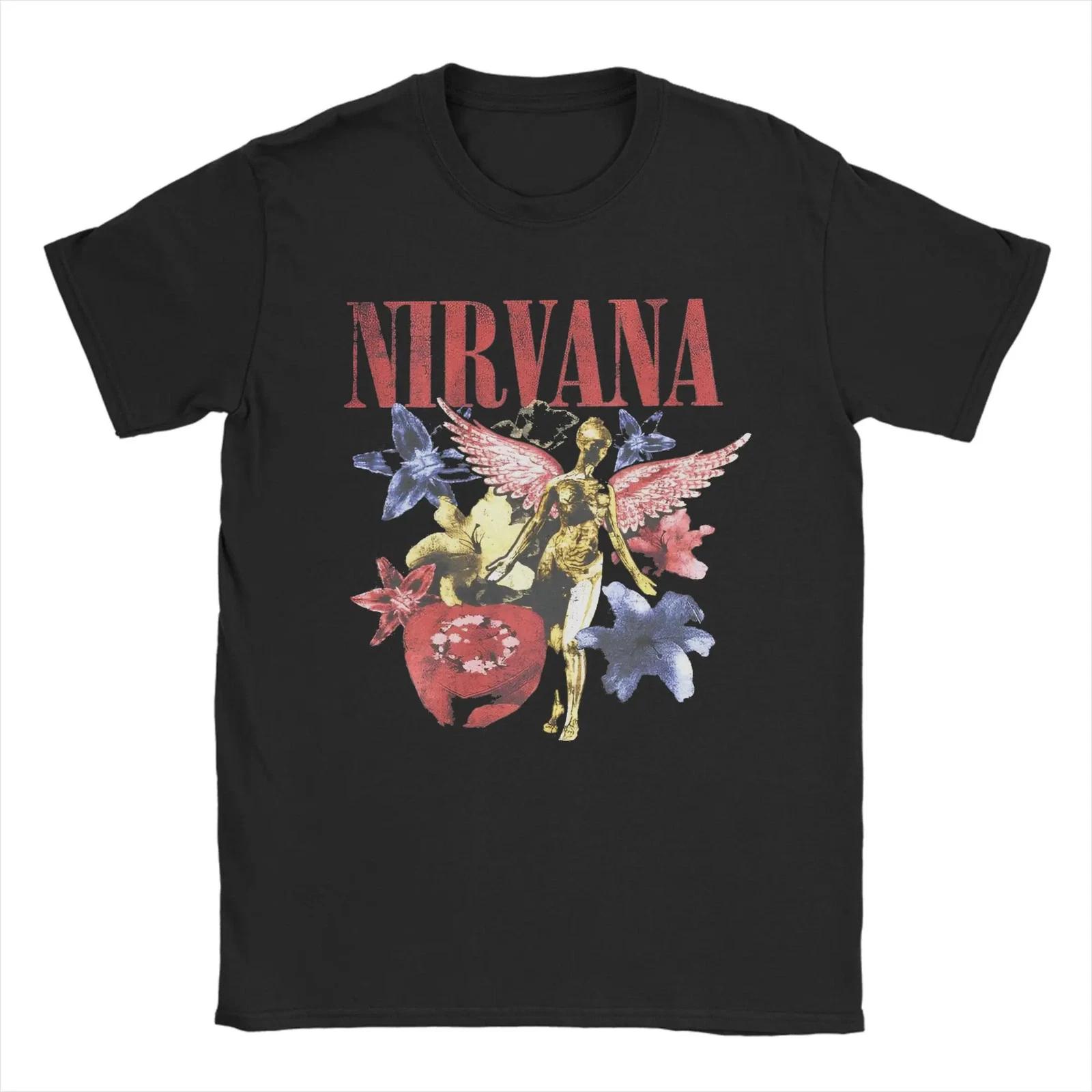 Nirvana Grunge Гранж Группа Футболка с принтом Уличная одежда Винтаж Y2K Мужская [S-6XL] XL