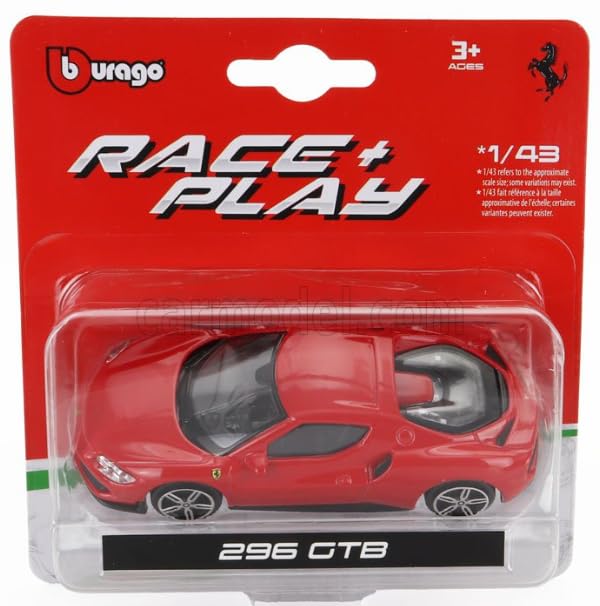 Bburago Ferrari scale diecast model car FERRARI 296 GTB 1/43 (red) [Used]
