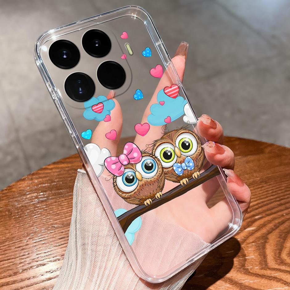 Case For Xiaomi17T 17Ultra Beautiful Flower Astronaut Anti-Fingerprint Transparent Shell For Xiaomi 17T 17 Ultra Coque Funda