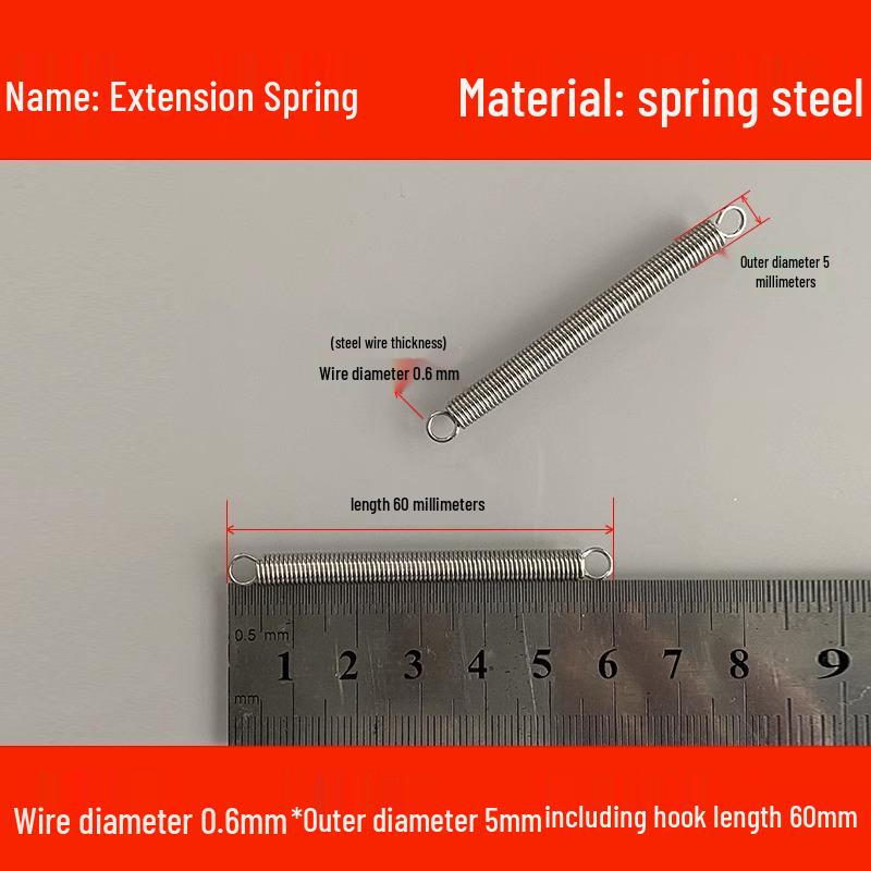 Stainless Steel & Manganese Carbon Extension Spring with Hook - High Tensile Oven and Support Leg Spring
