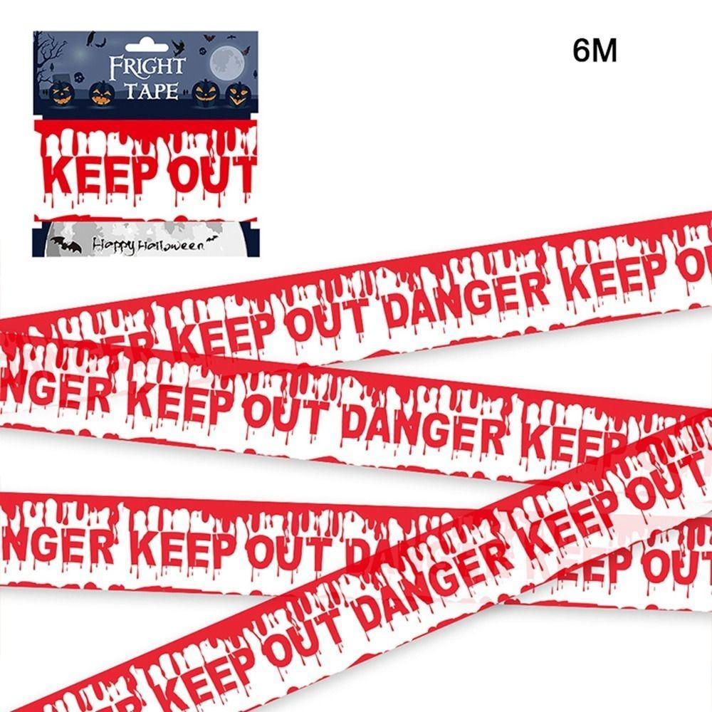 

Plastic Halloween Props Marking Sign Window Prop Danger Line Danger Warning Line Halloween Party Style 1