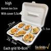Six-Compartment Disposable Takeaway Box for Oyster, Scallop, Eggplant, and BBQ Dishes