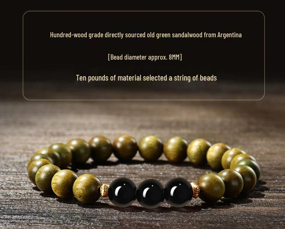 Premium Green Sandalwood & Wenge Bracelet for Men & Women - High Density, Collection Grade