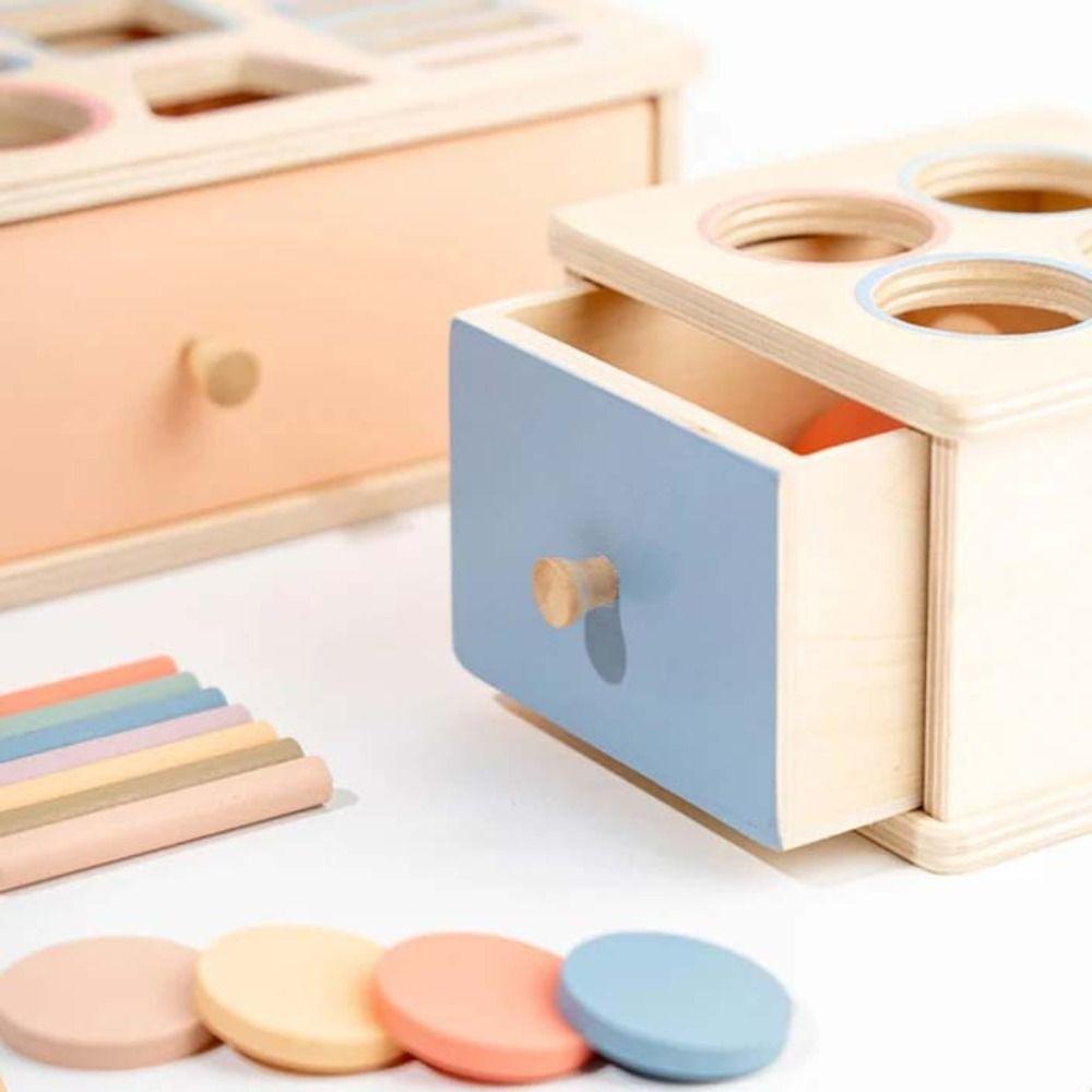 Color Cognition Montessori Wooden Toy Shape Matching Early Education Box  Birthday Gift