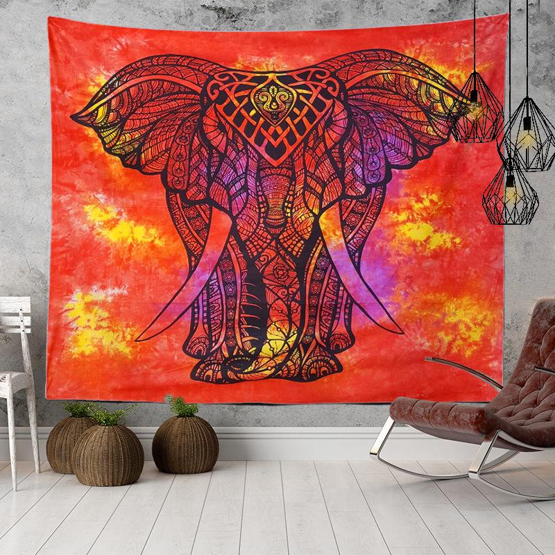 Home Decor Indian Ethnic Tapestry Hanging Elephant Digital Printing Tapestry Living Room Background Cloth Beach Towel