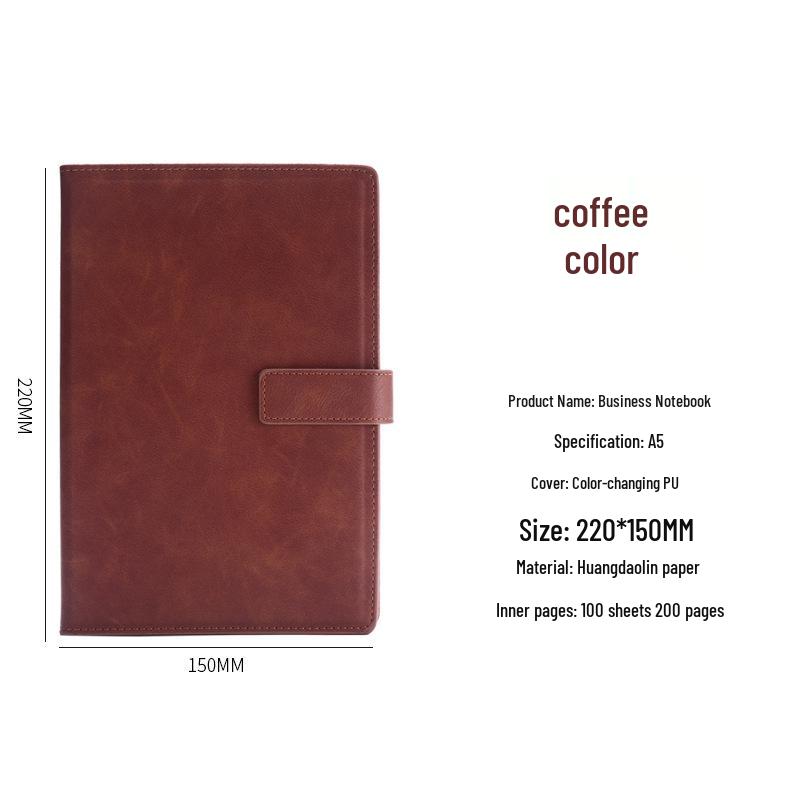 A5 Leather Hardcover Notebook: Simple Design for College Students, Customizable Logo