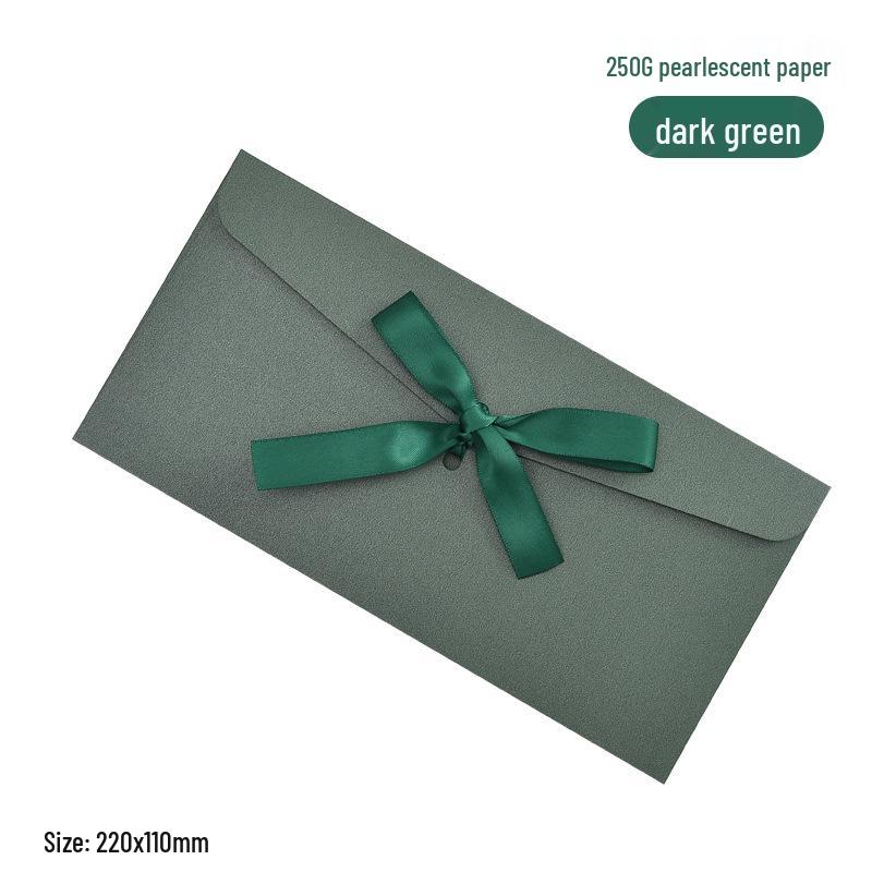 Ruban nacré Nœud Enveloppe Cadeau & Invitation avec Impression de Logo Personnalisé