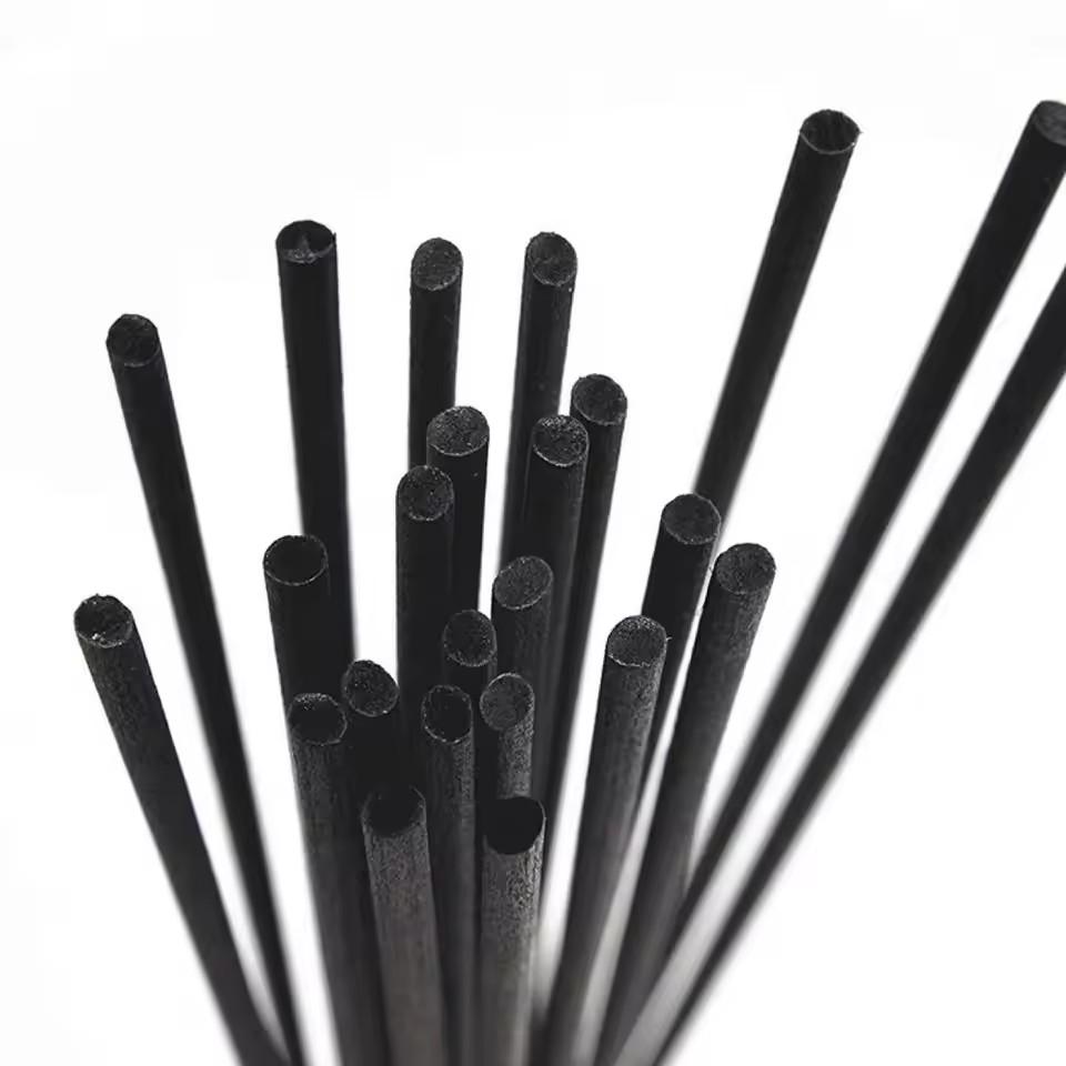 Hot Sale Wholesale 200Pcs 50cm 3/4/5mm Black Fiber Reed Diffuser Sticks- Aromatherapy Essential Oil Refill Sticks for Home Decor