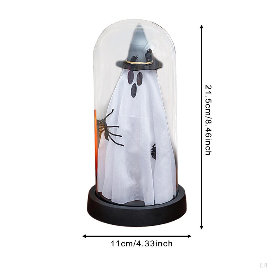 Light up Ghost in Cloche Halloween with for Table Shelf Tabletop