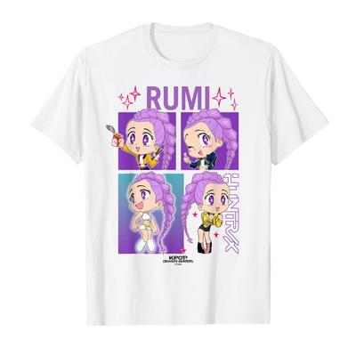 Rumi Anime Kpop Dämonenjäger Mira Zoey T-Shirt Für Männer Frauen 100% Baumwoll T-Shirts Kurzarm Tops 1027-4