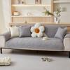 New Washed Cotton Sofa Cushion Cover Embroidered Banana Leaf Modern Simple Non-slip Solid Color Fabric Sofa Cushion