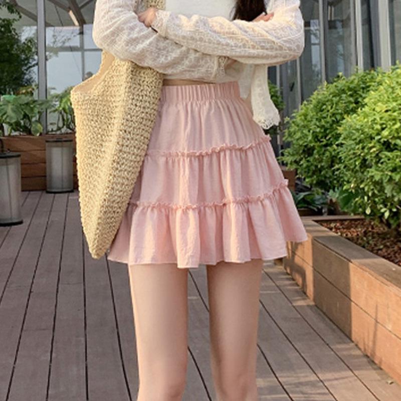 Korean-Style Sweet Ballet Fluffy Ruffle A-line Slimming Cake Skirt for Women S