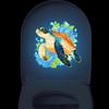 Glow-in-the-Dark Sea Turtle Toilet Sticker Self-Adhesive Removable Wall Sticker Car Sticker Bedroom Bathroom Wall Home Decor