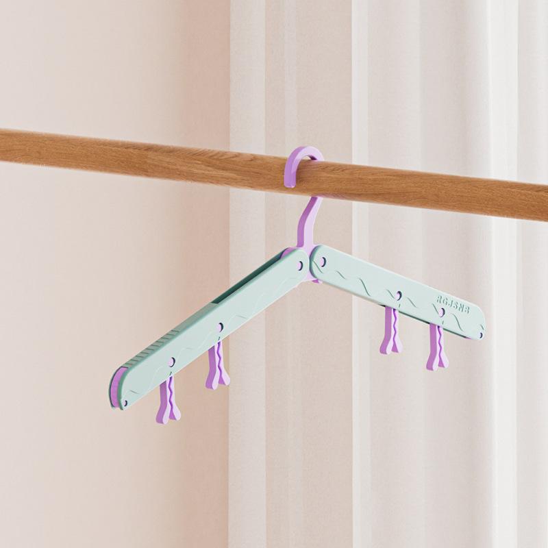 

1/3pcs Travel Foldable Hangers Portable Clothes Rack Travel And Business Drying Hangers Windproof And Anti Slip Drying Hangers
