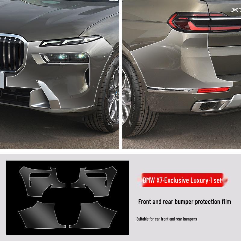 Vorgeschnittene durchsichtige TPU-Schutzfolie für vordere und hintere Stoßfänger - Passend für 23 BMW 7er Modelle