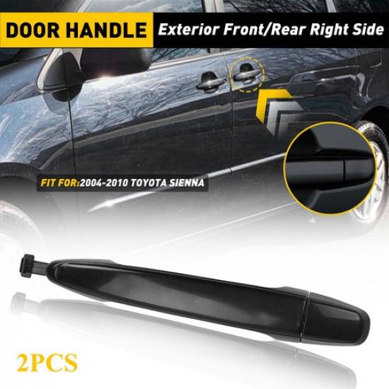 2pcs Outside Door Left Handle Exterior Rear Set & Right For 04-10 Toyota Sienna
