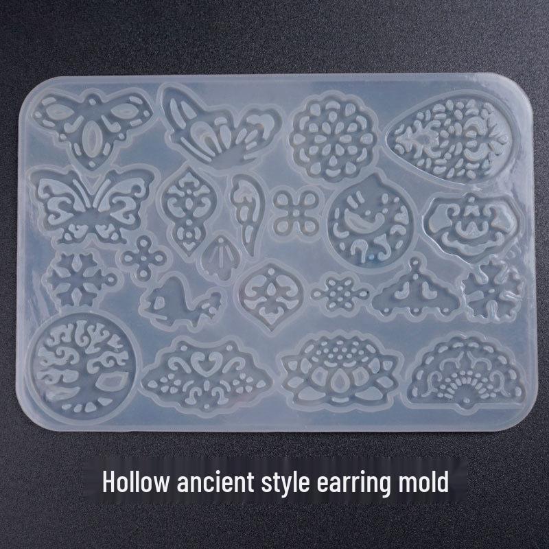 Ancient Style Crystal Epoxy Earring Pendant Silicone Mold
