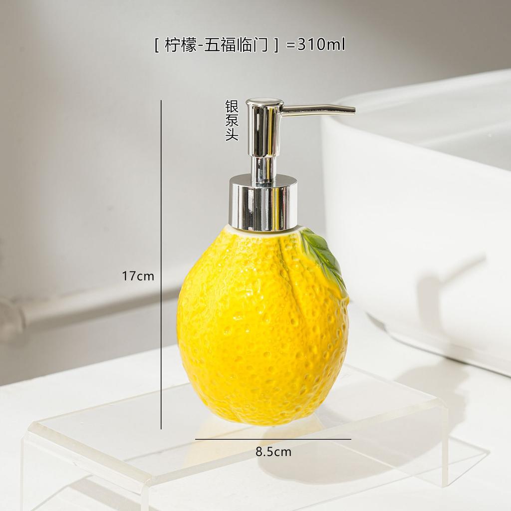 Creative Ceramic Lotion Bottle Hand Soap Hotel Bathroom Shower Gel Shampoo Dispenser Cartoon Strawberry Soap Dispenser Bathroom