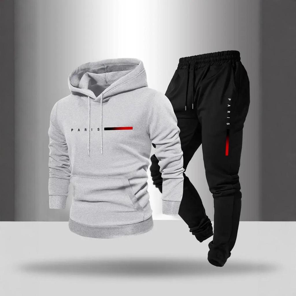 European Size Men's Casual Printed Jogger Pants for Autumn and Winter