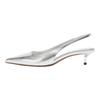 Zara Elegantes Salto Agulha Bico Fino com Efeito Metálico 5cm Salto Feminino Prata 2820510808