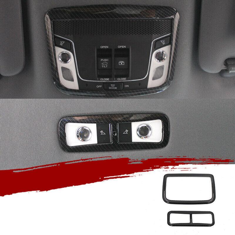 FOR Honda HR-V 2016- carbon fiber car reading light lamp cover trim 2pcs