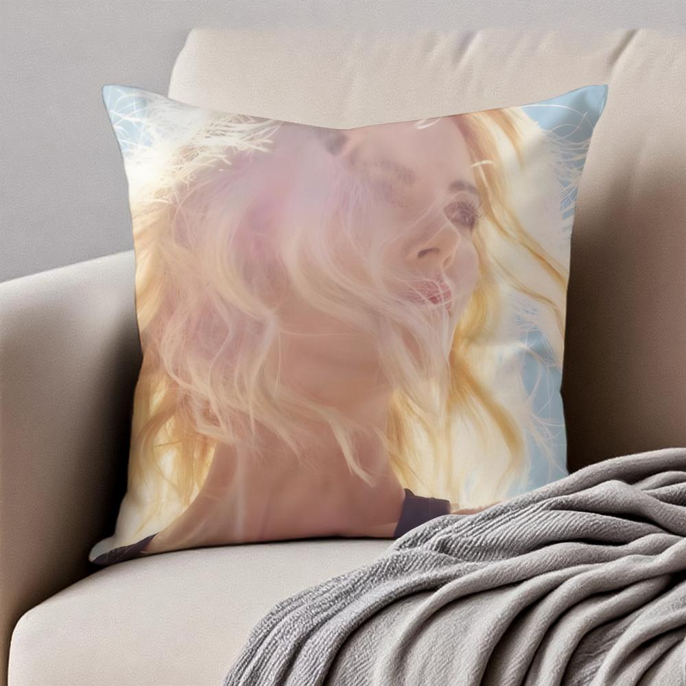 CCharlize Theron Cushion Cover Pillowcase Antidustmite Invisible Zipper Short Plush Sofa Cushion