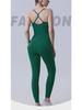 New Nude Yoga Set: Cross-Back Sports Bra & High-Waist Peach Hip Leggings