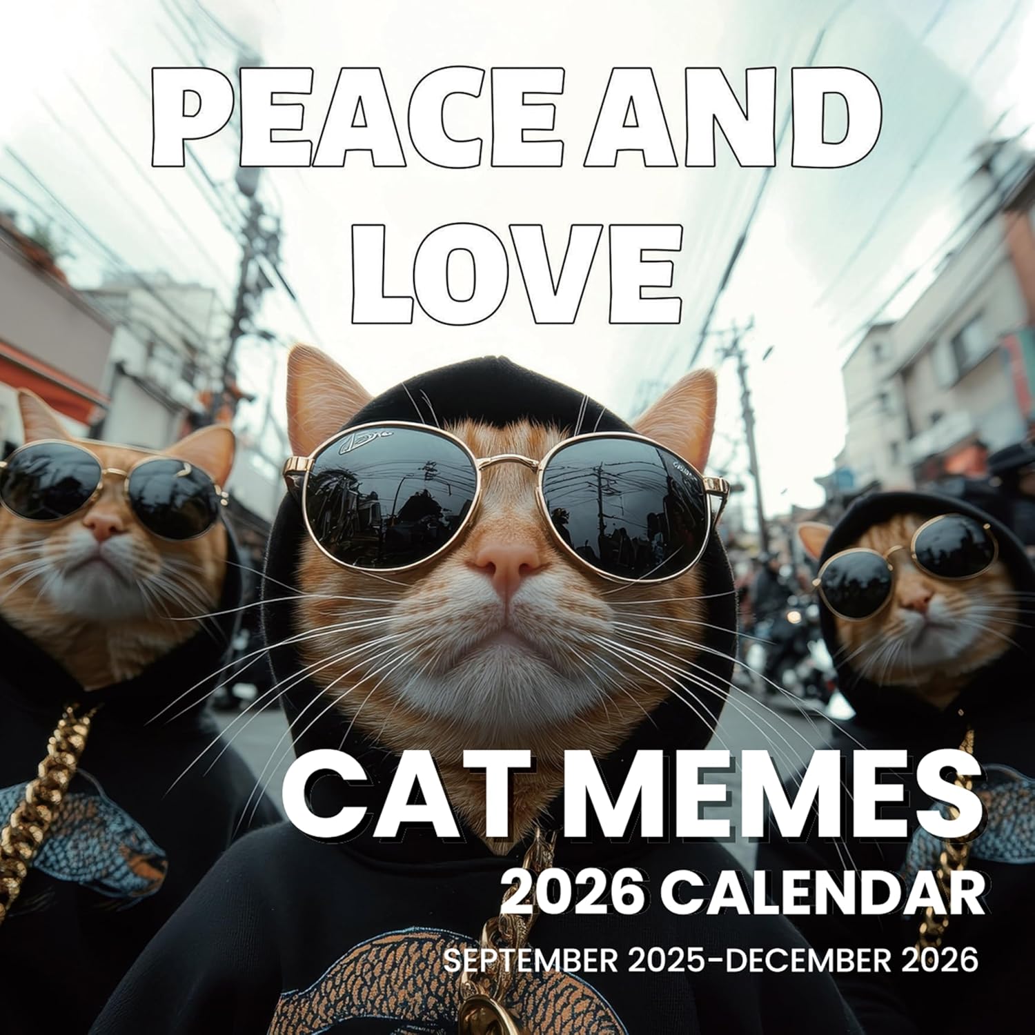 SUNEE Wall Calendar 2026, Kittens Calendar From September 2025 to December 2026, 12 x24  Opened, Cute Cat Theme Large Calendar 12 x12  for Organizing Cat Emoji