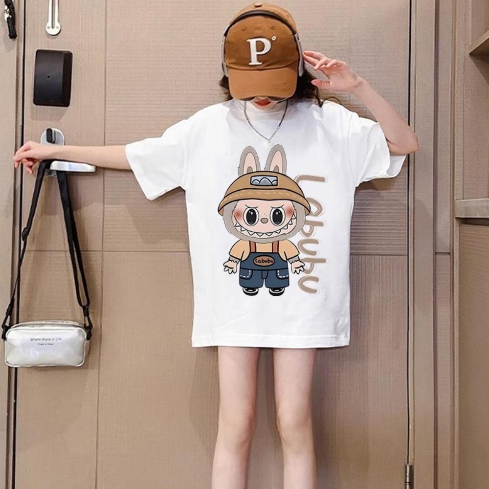 Children's T-shirt, neutral cartoon printed shirt, oversized short sleeved T-shirt