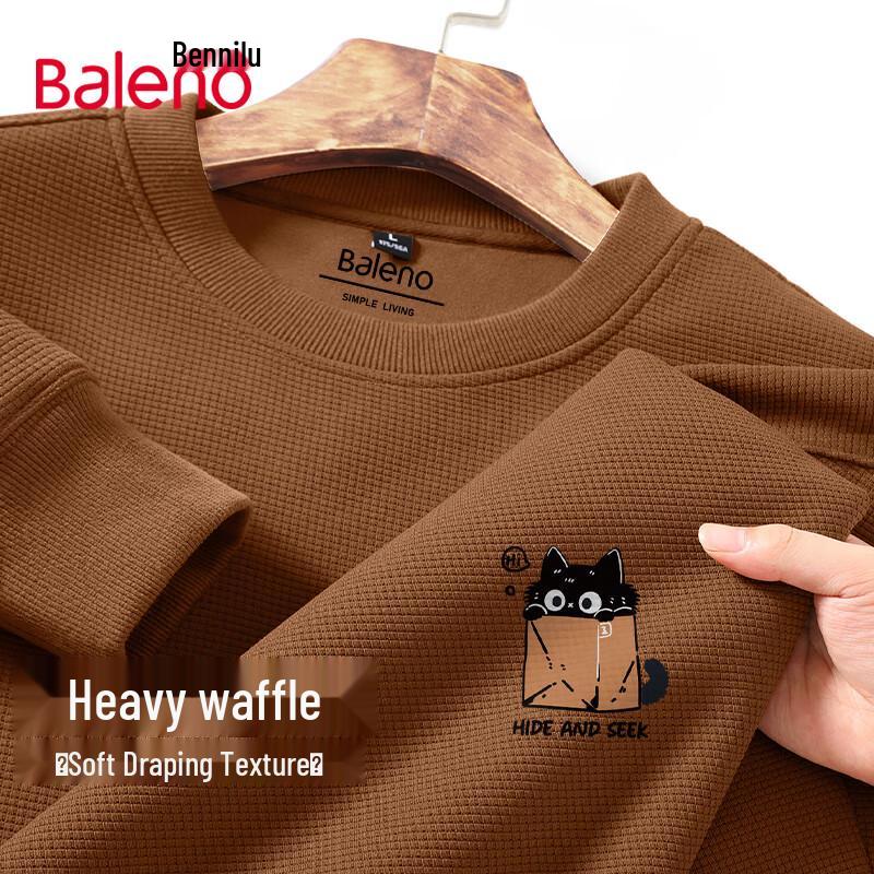 Baleno Men s Cartoon Print Waffle Knit Sweatshirt 3XL