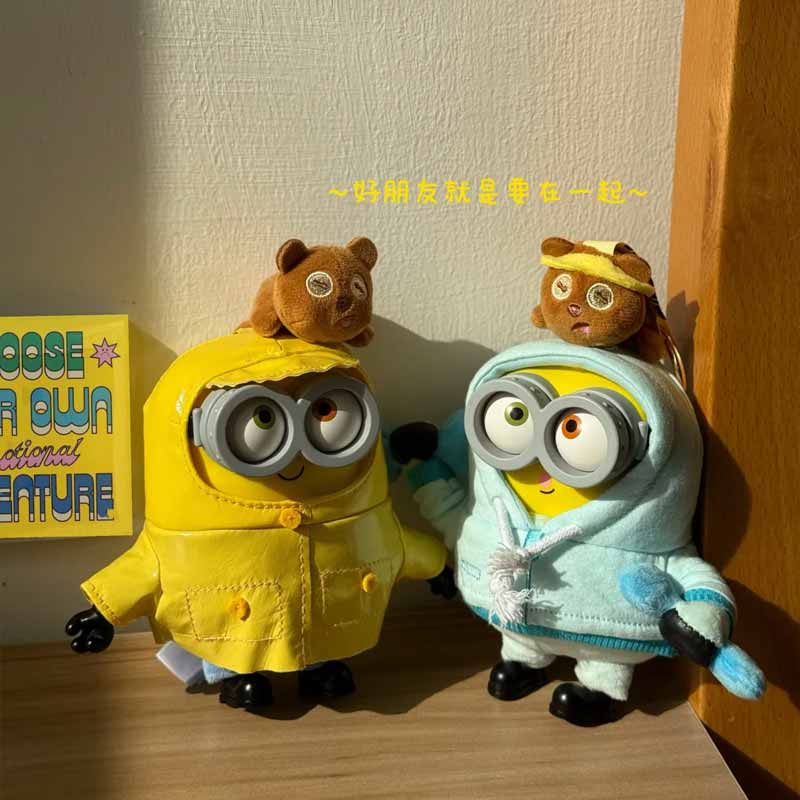 52Toys Bob&Tim Minions Better Toggther Series Movie Character Cute Doll Backpack Pendant Toy Mystery Box Surprise Periphery Gift