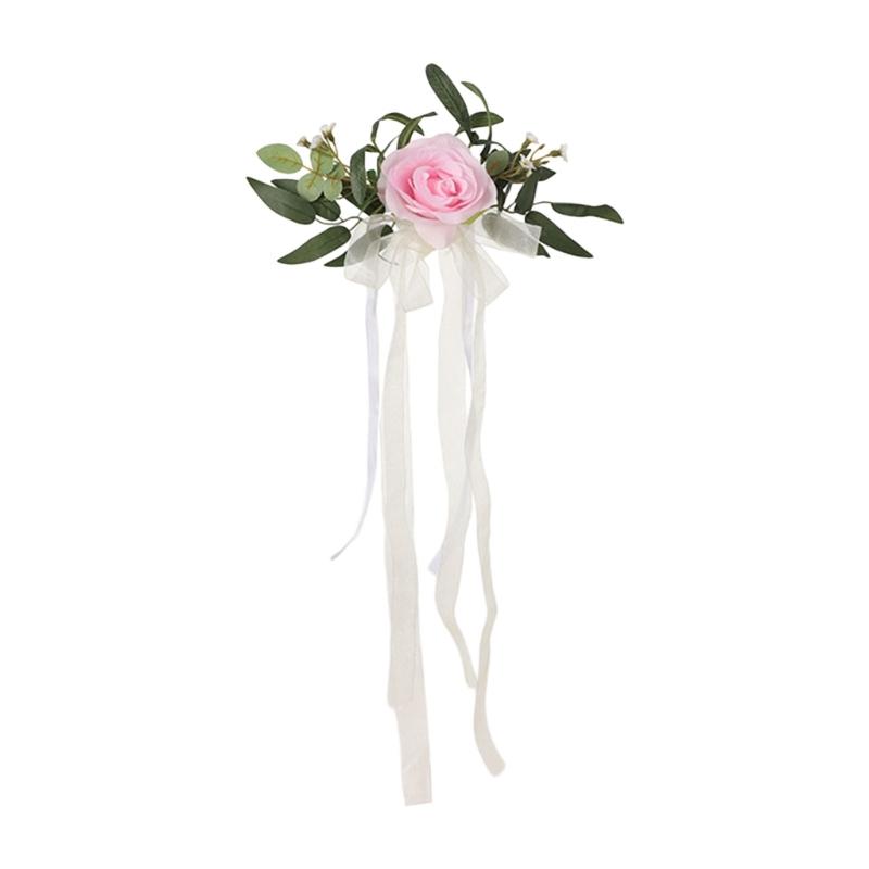 1Pack Wedding Chair Back Flower,Wedding Chair Decorations Aisle Benches Pew Flowers,Church Artificial Flowers for Wedding X3UC