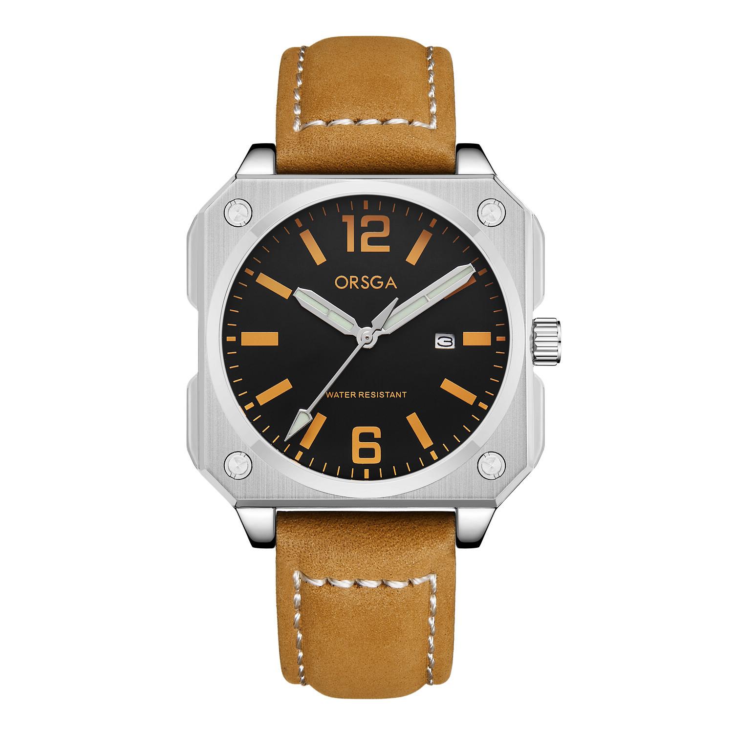 

Мужские часы Топ Бренд Royal Повседневные Мужские Большой Циферблат Серебристые из Нержавеющей Стали Календарь Кварцевые Наручные часы Классические Люминесцентные Leather серебряный/оранжевый