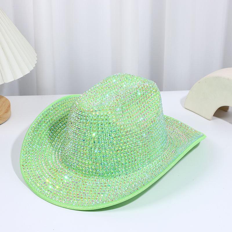 Top Hat Handmade Diamonds Colored Flash Diamonds Festival Ball Party Show Diamond Jazz Hat