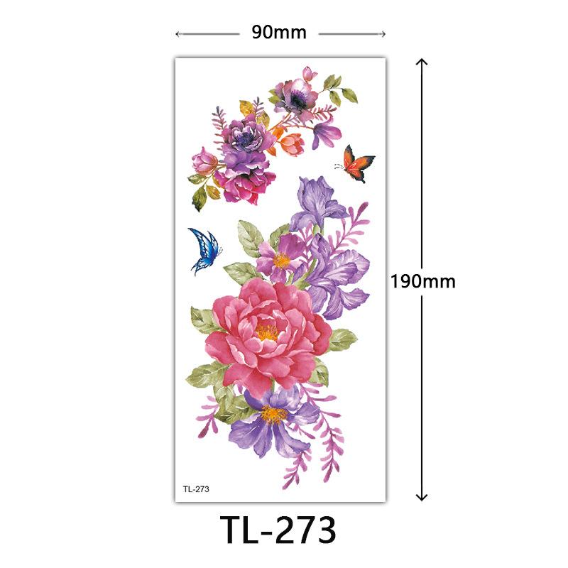 Flower Tattoo Stickers, Color Sketch Tattoo Stickers, English Letters, Wedding Photography Tattoo