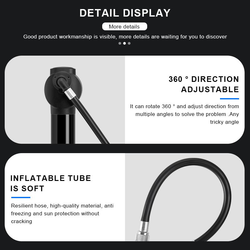 MTB Road Bike Inflator With Gauge Portable Aluminum Alloy Hand Tire Air Inflator Bicycle Pump For AV FV Presta Schrader Valve