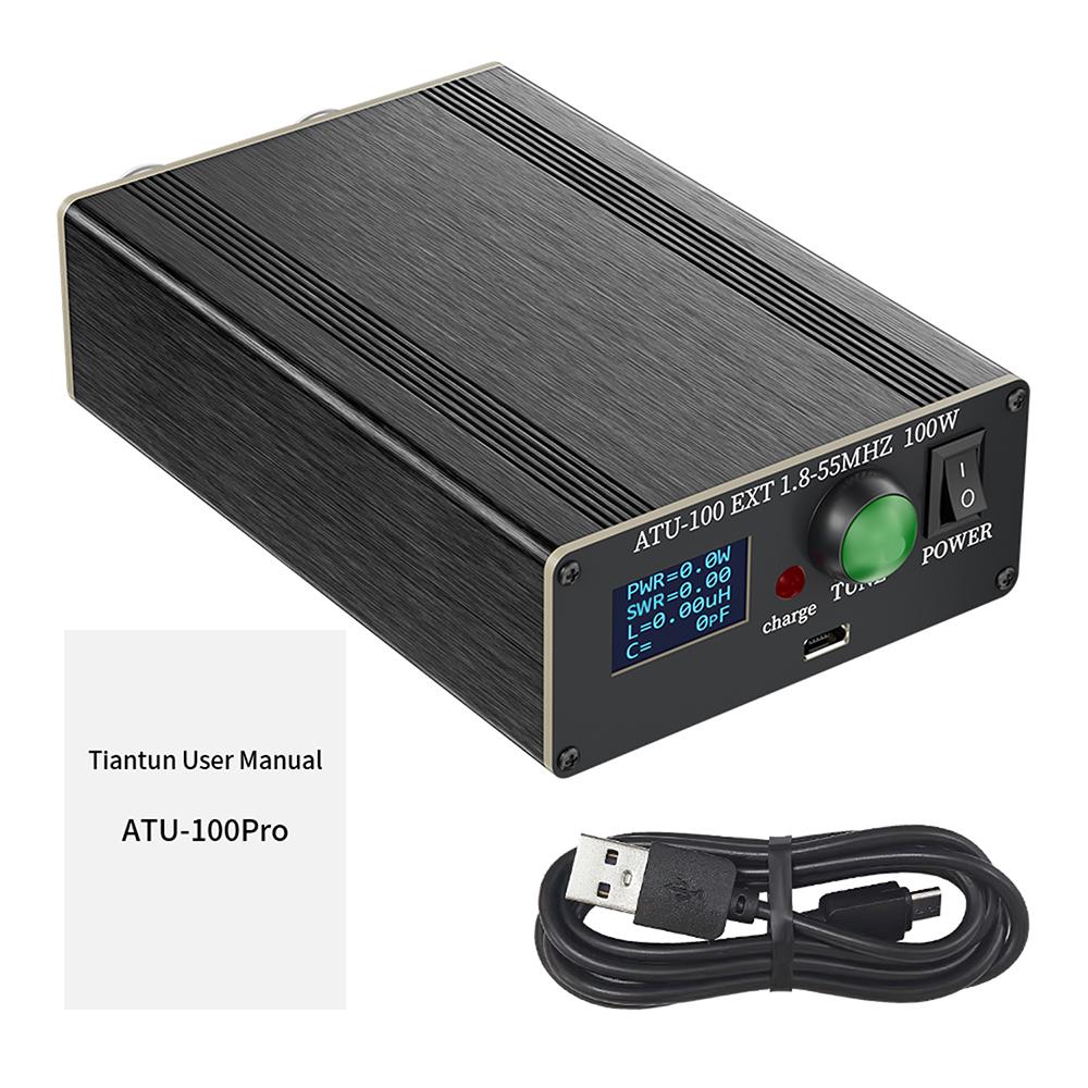 Универсальный антенный тюнер ATU-100Pro 1,8 МГц-55 МГц Автоматический тюнер 0,96-дюймовый OLED-дисплей с корпусом Интерфейс Micro USB