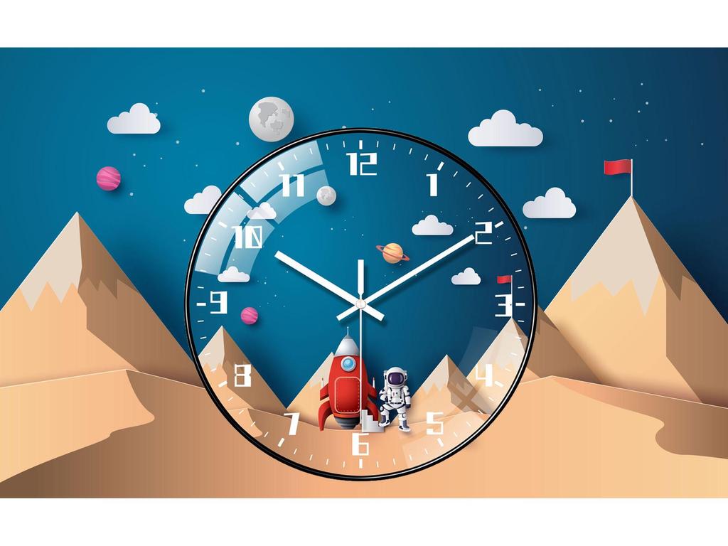 Creative Astronaut Children's Silent Wall Clock: Ideal for Bedrooms & Living Rooms