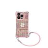 Lucky Clover for Apple 17Pro mobile phone case 16Pro lanyard 15 leather pattern 14 bracket 13 pink soft case