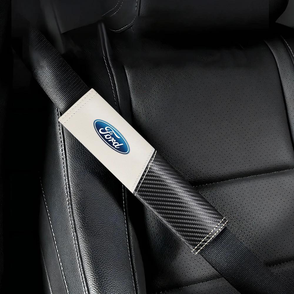 Car Sticker Ford 1/2pcs Car Seat Belt Shoulder Cover Breathable Protection Pad For Ford Focus MK2 MK3 Ranger Fiesta S MAX Mustan