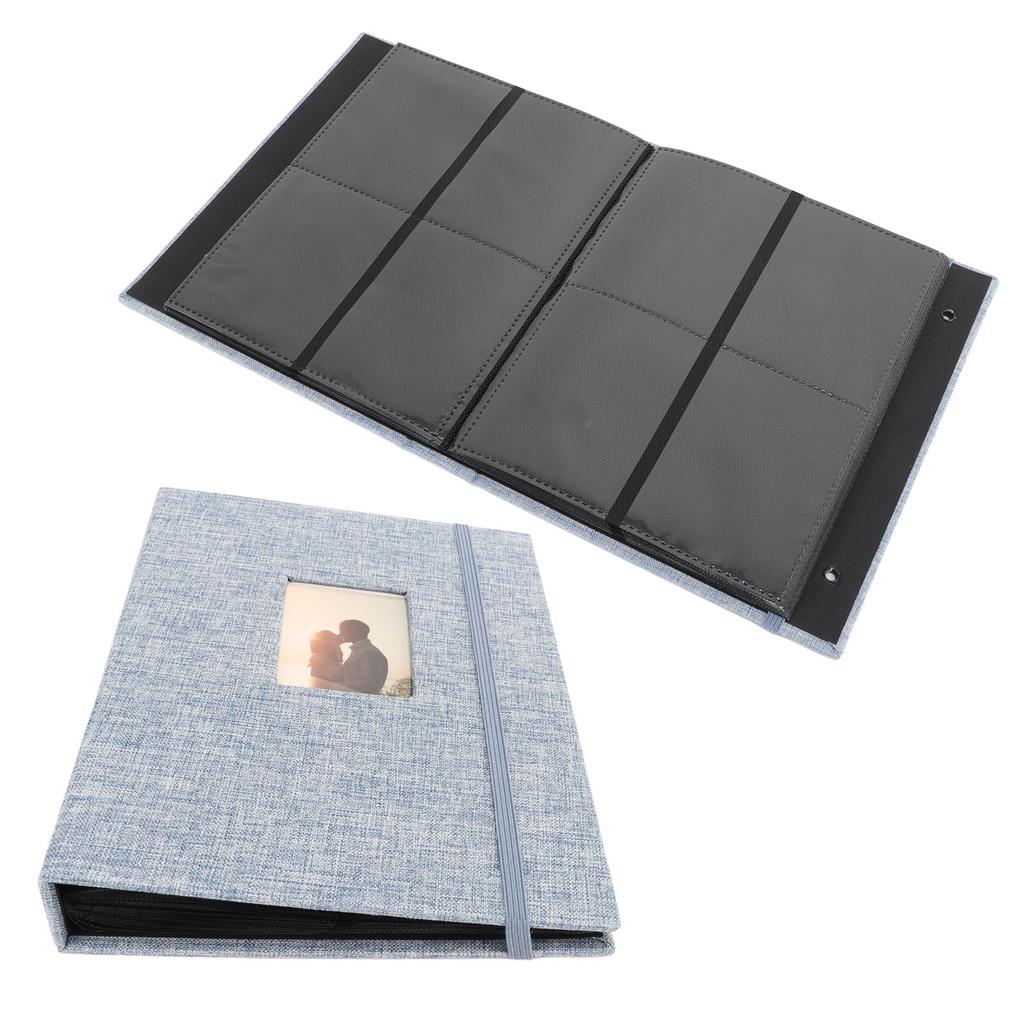 Mini 3in Fotoalbum Baumwoll-Hanf gewebte Hülle 208 Taschen Dekoratives Fotoalbum für Ticketkarte