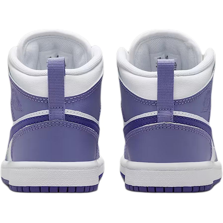 Jordan Air Jordan 1 Abrasion Resistant Mid Top Children's Basketball Shoes Purple White Kids' DQ8424-500