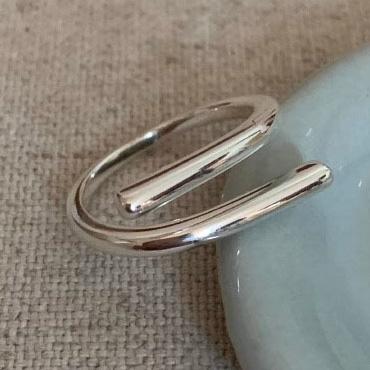 BF CLUB 925 Sterling Rings for Women Fashion Geometric Handmade Irregular Heart Double Lines Ring Party Christmas Gift