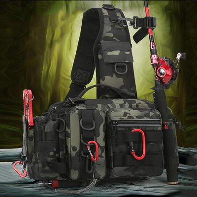 Herren Angeltasche Einzelne Schulter Umhängetasche Taktische Taschen Hüfttasche Angelköder Ausrüstung Utility Aufbewahrung Angelbox Brusttasche