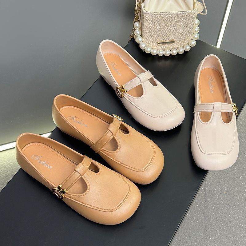 Autumn and winter French flat-bottomed small fragrant new simple retro soft-soled Mary Jane single shoes