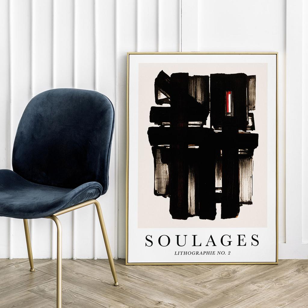 Poster Soulages Abstraction Painting