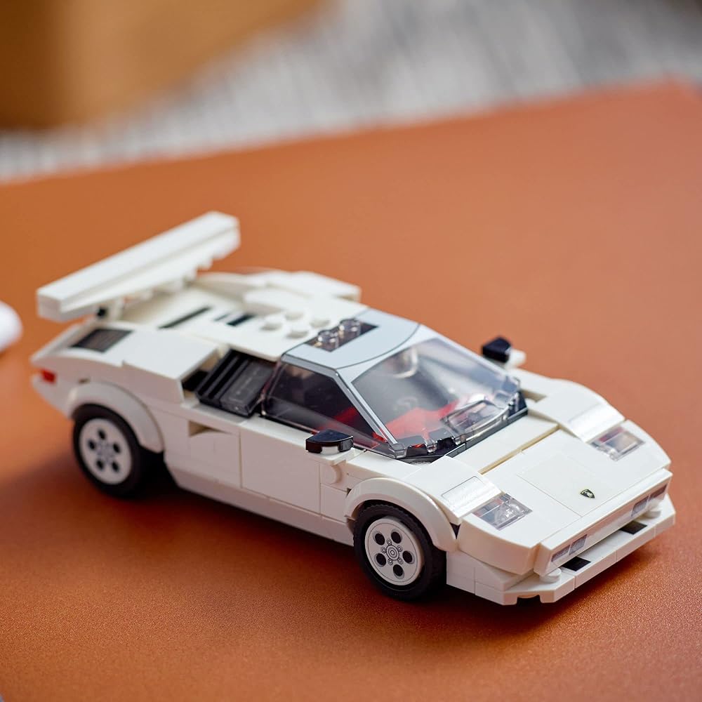 LEGO Speed Champions Lamborghini Countach 76908 Building Kit 1970s Iconic Supercar Model 262 Pieces with Mini Figure and Accessories