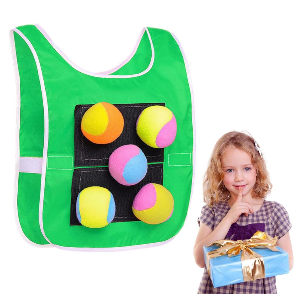 Copii Toddler Sticky Vest Joc în aer liber cu ținte de aruncare cu mingi pentru copii
